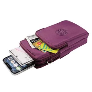 Cell Phone Crossbody Zipper Purse Armband Wallet Pouch for Samsung Galaxy S23 Ultra S23+ S22 Ultra S20 FE S10+ A54 A12 A33 A03 A12 A04S Note20 Ultra Moto G Power 2021 OnePlus 11 (Purple)