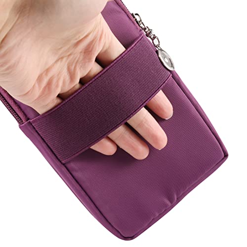 Cell Phone Crossbody Zipper Purse Armband Wallet Pouch for Samsung Galaxy S23 Ultra S23+ S22 Ultra S20 FE S10+ A54 A12 A33 A03 A12 A04S Note20 Ultra Moto G Power 2021 OnePlus 11 (Purple)