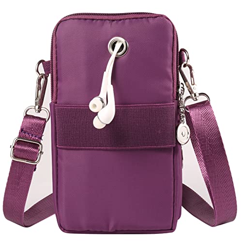 Cell Phone Crossbody Zipper Purse Armband Wallet Pouch for Samsung Galaxy S23 Ultra S23+ S22 Ultra S20 FE S10+ A54 A12 A33 A03 A12 A04S Note20 Ultra Moto G Power 2021 OnePlus 11 (Purple)