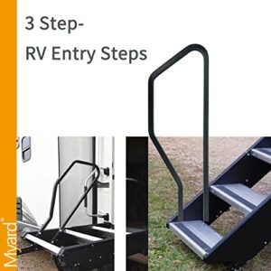 Myard Grooved Handrail RVH3X for 3 Step Above 2nd Generation RV Entry Steps, Replacement for MORryde STP214-121H