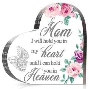blulu sympathy gift mother memorial gift crystal decor sympathy acrylic decor bereavement funeral condolence grief ornaments memorial decor for loss of mother, loss of loved one (6 x 6 x 0.6 inches)
