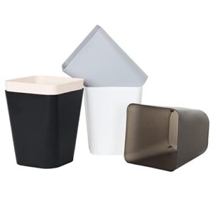 SAROSORA Small Trash Can 1.6 Gallon 3-Pack Trash Basket Mini Garbage Can - for Office, Kitchen, Livingroom, Bathroom, Bedroom (Beige, 3)