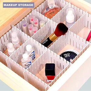 Drawer Dividers Adjustable Organizer 32Pcs - Suitable for Socks,Underwear,Makeup,Tidy Kitchen, Bedroom,White Dresser