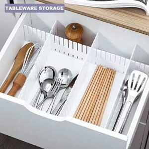 Drawer Dividers Adjustable Organizer 32Pcs - Suitable for Socks,Underwear,Makeup,Tidy Kitchen, Bedroom,White Dresser