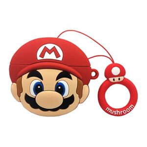compatible with airpods 3 case cover 2021, cute cartoon shockproof cover for airpods 3rd wireless charging case accessories suitable for women men (mario)
