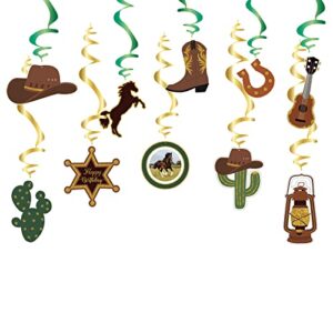 10pcs western cowboy party swirls streamers - western theme birthday hanging swirls, western cowboy theme party decoration photography backdrop