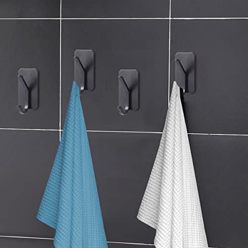 JIFEIFAN Adhesive Wall Hooks,Bathroom Towel Hook,Punch-Free Stainless Steel Hooks for Bathroom Kitchen Home Door Towel Coat Key Robe,Heavy Duty Wall Hooks