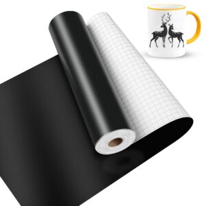 matte black permanent vinyl for cricut, lya vinyl matte black 12" x 50ft permanent adhesive vinyl roll for cri-cut, silhouette cameo, vinyl roll for craft cutter