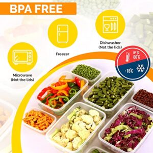 Utopia Kitchen Plastic Food Storage Container Set with Airtight Lids - Pack of 6 (3 Containers & 3 Snap Lids)- Reusable & Leftover Food Lunch Boxes - Leak Proof