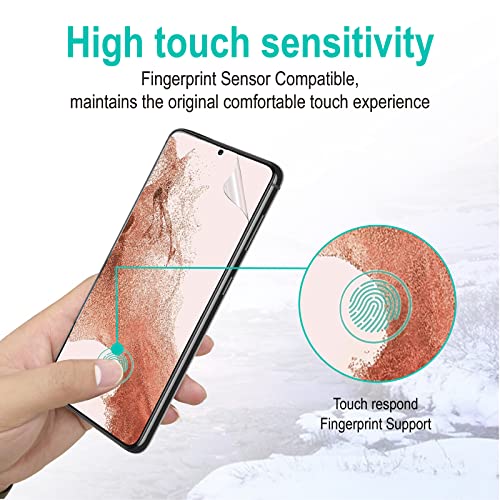 AACL Galaxy S22 Plus Screen Protector with Camera Lens Protector for Samsung Galaxy S22 Plus 5G,6.5Inch hybrid flim[7H][Fingerprint Unlock][Anti-Scratch][3 Pack + 2 Pack]