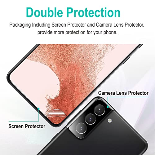 AACL Galaxy S22 Plus Screen Protector with Camera Lens Protector for Samsung Galaxy S22 Plus 5G,6.5Inch hybrid flim[7H][Fingerprint Unlock][Anti-Scratch][3 Pack + 2 Pack]