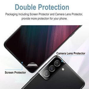 AACL [3+2 Pack] For Galaxy S22 Screen Protector & Camera Lens Protector for Samsung Galaxy S22 5G, 6.1 Inch, 7H Hybrid Film[Fingerprint Unlock][Anti-Scratch]