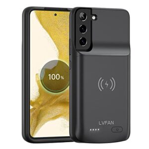 lvfan battery case for samsung galaxy s22 6.1inch, fast charging & wireless charging slim 4700mah backup battery pack, portable extended battery charger case for samsung s22