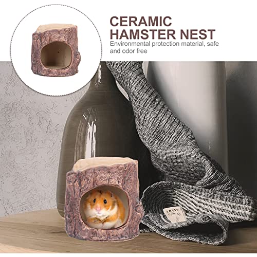 YARDWE Summer Squirrel Nest Ceramic Hamster Hideout Hamster House Chinchilla Mini Hut Small Animal Hideout Cave Critter Bath for Chinchilla Hamster Rat Gerbils Chinchilla Mini Hut