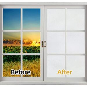 Static Clings Window Privacy Film Waterproof Cabinet Glass Window Clings Pure Frosted Translucent Glass Stickers for Office Home Improvement 17.7x18.7Inches