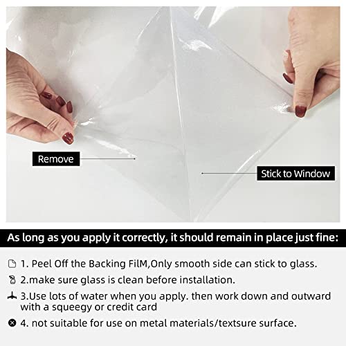 Static Clings Window Privacy Film Waterproof Cabinet Glass Window Clings Pure Frosted Translucent Glass Stickers for Office Home Improvement 17.7x18.7Inches