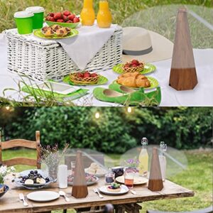 PIOPIAONIU 2 Pcs Table Fly Fans Wood Grain Fly Fan for Indoor and Outdoor Meal Fans for Picnic Restaurant Home