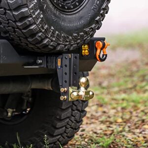 LOCAME Adjustable Trailer Hitch, Tri-Ball (1-7/8", 2", 2-5/16"), Fits 2-Inch Receiver, 6 Inch Drop/Rise Drop Hitch,15000 LBS GTW-Tow Hitch for Heavy Duty Truck, Solid Ball Mount, LC0020