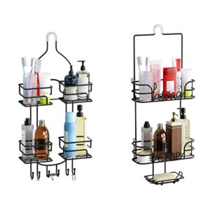 sriwatana shower caddy with hooks and shower organizer with soap dish (contains 2 items)