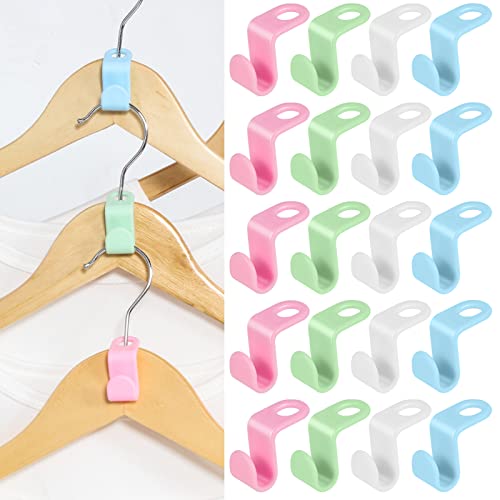 SLMT Clothes Hanger Connector Hooks 40PCS Space Saving Hanger Extender Closet Organizer for Shirt Hangers Velvet Huggable Hangers Wooden Hanger (40 Pack)