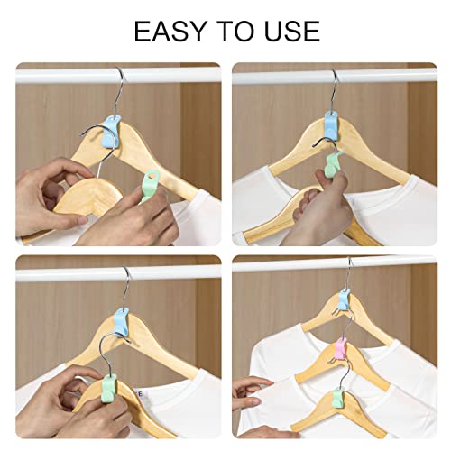 SLMT Clothes Hanger Connector Hooks 40PCS Space Saving Hanger Extender Closet Organizer for Shirt Hangers Velvet Huggable Hangers Wooden Hanger (40 Pack)