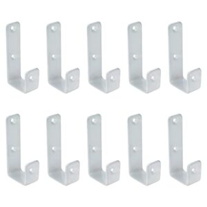 mcredy 10 pcs bed ladder hook 1" inside width hooks l shaped white with screws