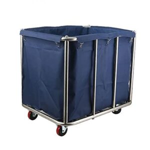 12 bushel laundry cart with wheels heavy duty commercial laundry carts, stainless steel industrial laundry carts trucks with waterproof oxford cloth, for laundry/toys/sundries organizer and storage