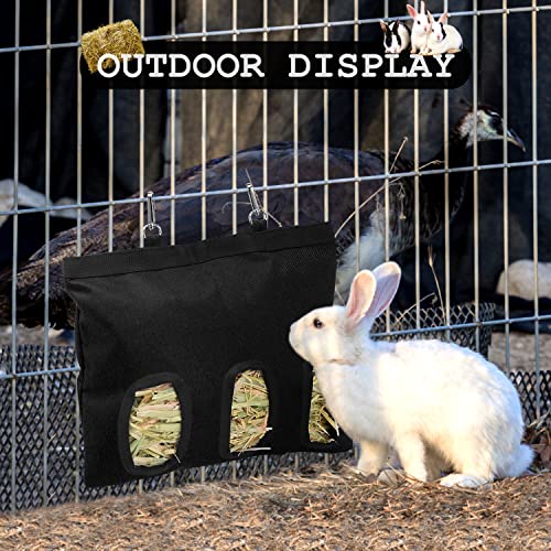 无品牌 Rabbit Hay Feeder Bag Timothy hay Dispenser Feeding Bag Small Animal hay Feeder Bag Hanging Feeder Bag for Rabbit Guinea Pig Chinchilla Hamster Small Animal hay Storage（1 Black）