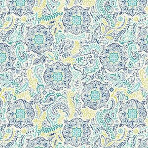 stitch & sparkle 100% cotton duck 45" width disks azure color sewing fabric by the yard, d011g0603