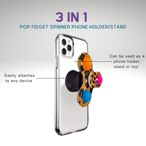 Pop Fidgit Spinner Phone Stand Holders, 360°Rotation Spinner Phone Grip Holder Fidget Toy Pop Phone Ring for Kids, Teens, Adults for iPhone/iPad/Smartphones/Tablets