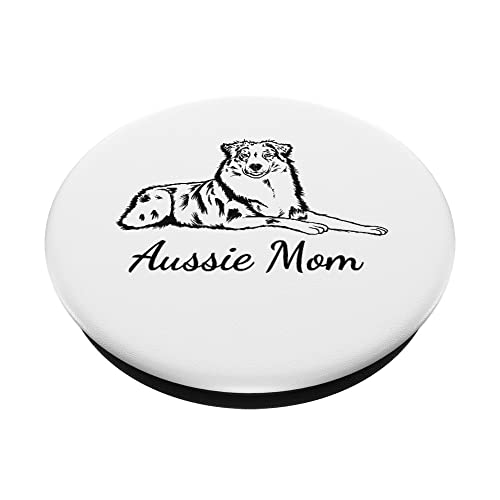 Aussie Mom Australian Shepherd Dog Mom PopSockets Swappable PopGrip