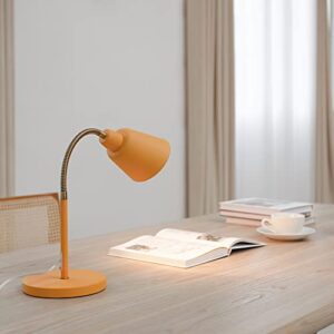 Novogratz x Globe 56083 16" Desk Lamp, Matte Orange, Adjustable Brass Gooseneck, in-Line On/Off Rocker Switch, Home Office Accessories, Desk Lamps for Home Office, Home Décor, Adjustable Lamp