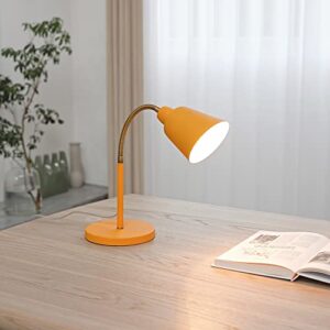 Novogratz x Globe 56083 16" Desk Lamp, Matte Orange, Adjustable Brass Gooseneck, in-Line On/Off Rocker Switch, Home Office Accessories, Desk Lamps for Home Office, Home Décor, Adjustable Lamp