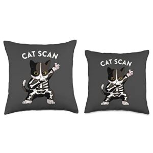 Radiology Technician Gifts for Rad Techs CT Scan Funny Cat X-Ray Pun Meme Rad Tech Throw Pillow, 18x18, Multicolor