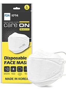 care on [20 pack] [white] kf94 certified | 4-layers face safety mask for adult