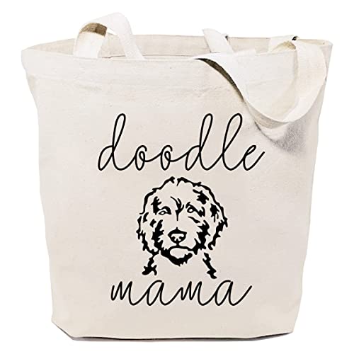 SAUIVD Doodle Mama Eco-Friendly Cute Tote Bags Cute Dog Lover Gifts Reusable Canvas Grocery Shopping Bag