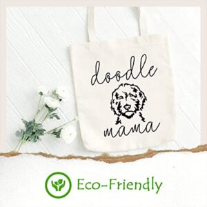 SAUIVD Doodle Mama Eco-Friendly Cute Tote Bags Cute Dog Lover Gifts Reusable Canvas Grocery Shopping Bag