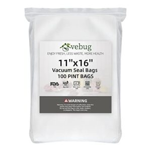 vebug vacuum sealer bags quart size 100 gallon 11x16inch seal a meal bpa free heavy duty commercial grade great for vac storage meal prep or sous vide