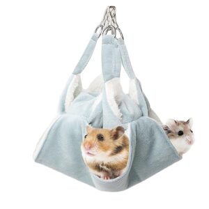 ABLAZEZAI Small Animals Hanging Hammock for Hamster, Sugar Glider Warm Bed House, Double Bunkbed Cage for Guinea Pig, Small Pet Cage for ChinchillaSquirrel Ferret Hedgehog