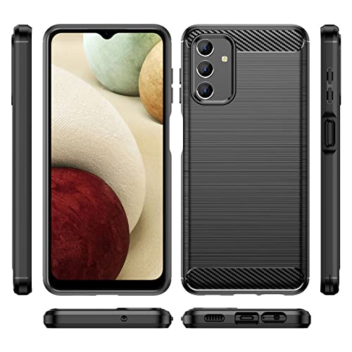 Samsung A13 5G Case,Galaxy A13 Case,with HD Screen Protector,Shock-Absorption Flexible TPU Bumper Cove Soft Rubber Protective Case for Samsung Galaxy A13 5G (Black Brushed TPU)