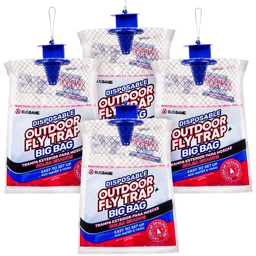 Fly Traps Outdoor Fly Traps. 4 Natural Pre-Baited Fly Bags Outdoor Disposable. Big Bag Fly Trap Bag Fly Catchers Outdoors. Stable Horse Ranch Fly Trap. Disposable Fly Traps Outdoor Hanging Fly Killer