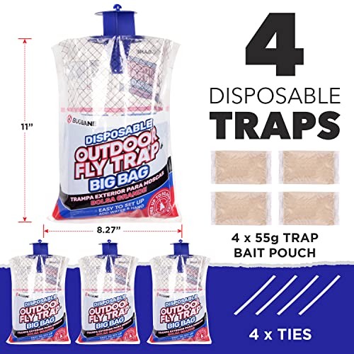 Fly Traps Outdoor Fly Traps. 4 Natural Pre-Baited Fly Bags Outdoor Disposable. Big Bag Fly Trap Bag Fly Catchers Outdoors. Stable Horse Ranch Fly Trap. Disposable Fly Traps Outdoor Hanging Fly Killer