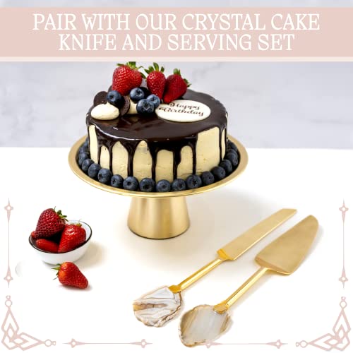 Cake Stand Set Of 3 - Gold Cake Stands For Desert Table - Wedding Cake Stand And Dessert Stands In Three Interchangeable Sizes Of 8, 10, 12Inch. Perfect Strong Cake, Cupcake Stand Set By Wanda Living