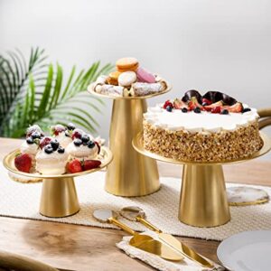 Cake Stand Set Of 3 - Gold Cake Stands For Desert Table - Wedding Cake Stand And Dessert Stands In Three Interchangeable Sizes Of 8, 10, 12Inch. Perfect Strong Cake, Cupcake Stand Set By Wanda Living