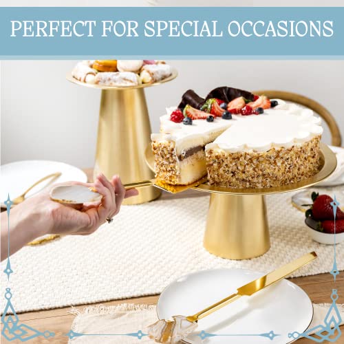 Cake Stand Set Of 3 - Gold Cake Stands For Desert Table - Wedding Cake Stand And Dessert Stands In Three Interchangeable Sizes Of 8, 10, 12Inch. Perfect Strong Cake, Cupcake Stand Set By Wanda Living