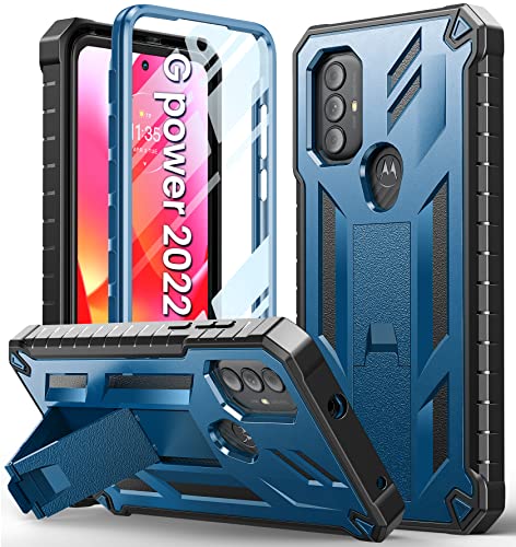 for Motorola Moto-G Power 2022 Case: Moto G Play 2023 Case Military Grade Heavy Duty Rugged Protection Shockproof Shell | Durable Dual-Layer Armor Design Tough Protective Cover Blue