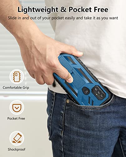 for Motorola Moto-G Power 2022 Case: Moto G Play 2023 Case Military Grade Heavy Duty Rugged Protection Shockproof Shell | Durable Dual-Layer Armor Design Tough Protective Cover Blue