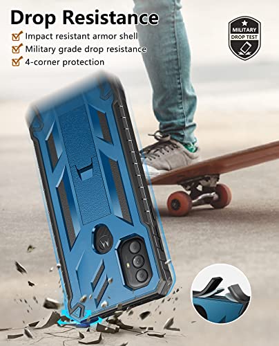 for Motorola Moto-G Power 2022 Case: Moto G Play 2023 Case Military Grade Heavy Duty Rugged Protection Shockproof Shell | Durable Dual-Layer Armor Design Tough Protective Cover Blue