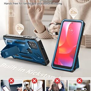 for Motorola Moto-G Power 2022 Case: Moto G Play 2023 Case Military Grade Heavy Duty Rugged Protection Shockproof Shell | Durable Dual-Layer Armor Design Tough Protective Cover Blue