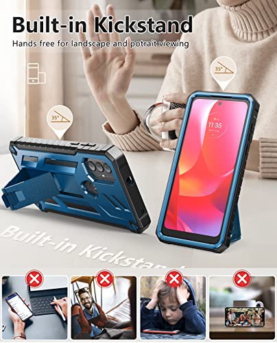 for Motorola Moto-G Power 2022 Case: Moto G Play 2023 Case Military Grade Heavy Duty Rugged Protection Shockproof Shell | Durable Dual-Layer Armor Design Tough Protective Cover Blue